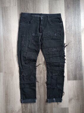 Crust Punk Patchwork Skinny Jeans